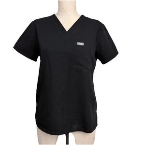Figs Black scrub Top